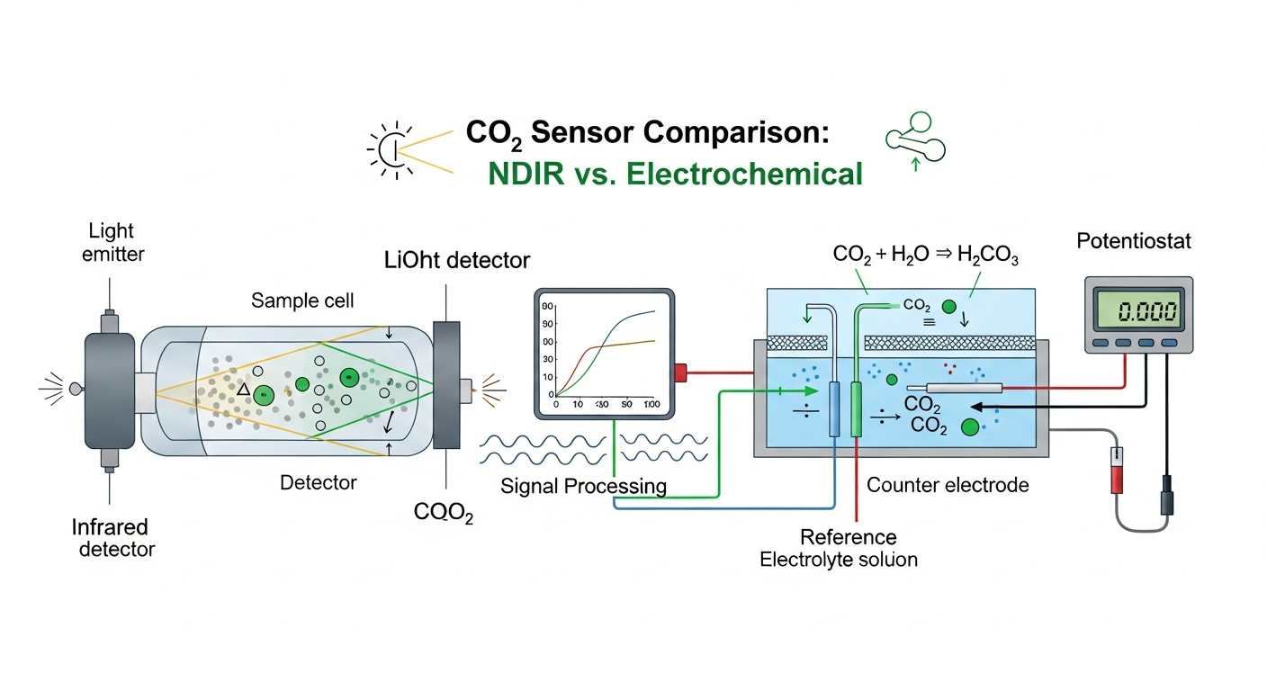 NDIR vs Elektrochemisch: Welke CO2 sensor is beter?
